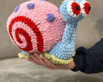Giant Chunky Velvet Snail Stuffed Toy | 90s Cartoon Gift