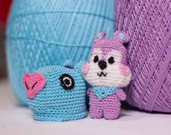 BT21 XS Mang with removable mask crochet handmade collection2