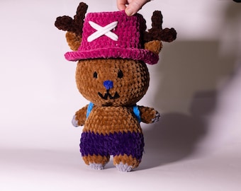 Kawaii Anime inspired  Amigurumi with Little Blue Backpack