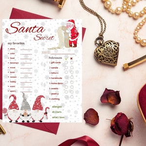 Weihnachtsfragebogen zum Ausdrucken, Weihnachten Alles über mich-Umfrage für Mitarbeiter Lehrer Personal-Erwachsenen-Form, Arbeit Secret Santa-Geschenk-Austausch