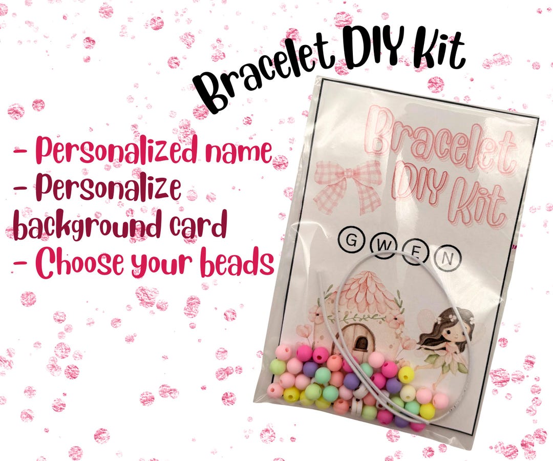 Personalized Name Bracelet Making Kit, Custom Card, Kids DIY Craft - Etsy