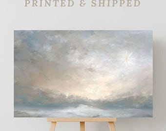 Modern Bethlehem Star Wall Art | Christian Painting, Jesus Christ Canvas, Faith-Based Home Decor, Large Christian Wall Art