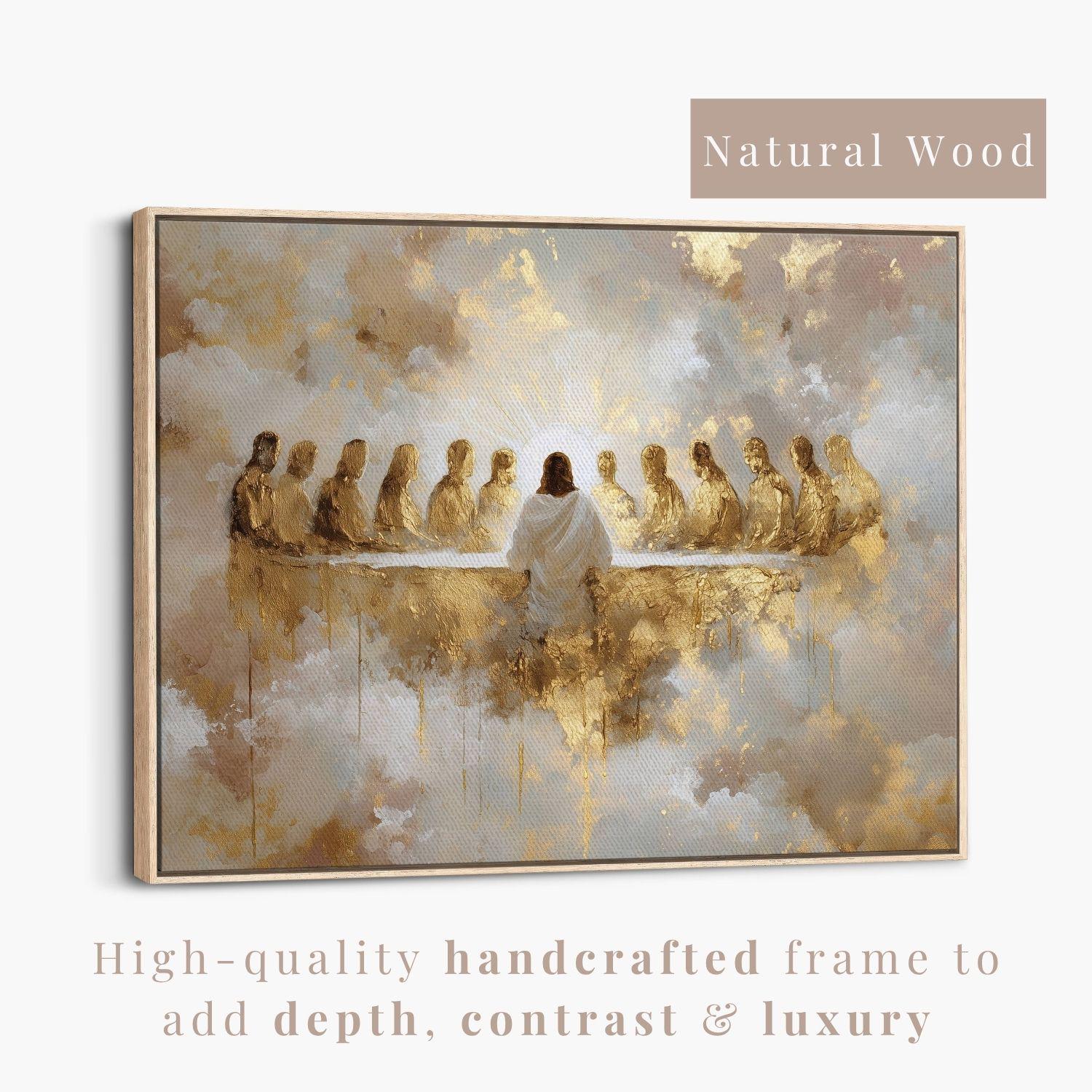 Modern Last Supper Painting | Gold Jesus Wall Art, Christian Home Decor ...