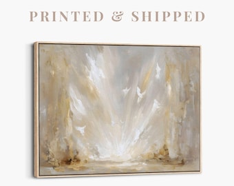 Abstract Ascension of Christ | Golden Glory Artwork, Modern Christian Wall Art, Large Jesus Canvas