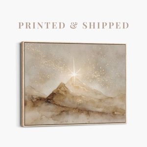 Star of Bethlehem | Christian Nativity Canvas Wall Art, Neutral Christmas Framed Painting, Jesus Birth Wall Decor, Christian Holiday Gift