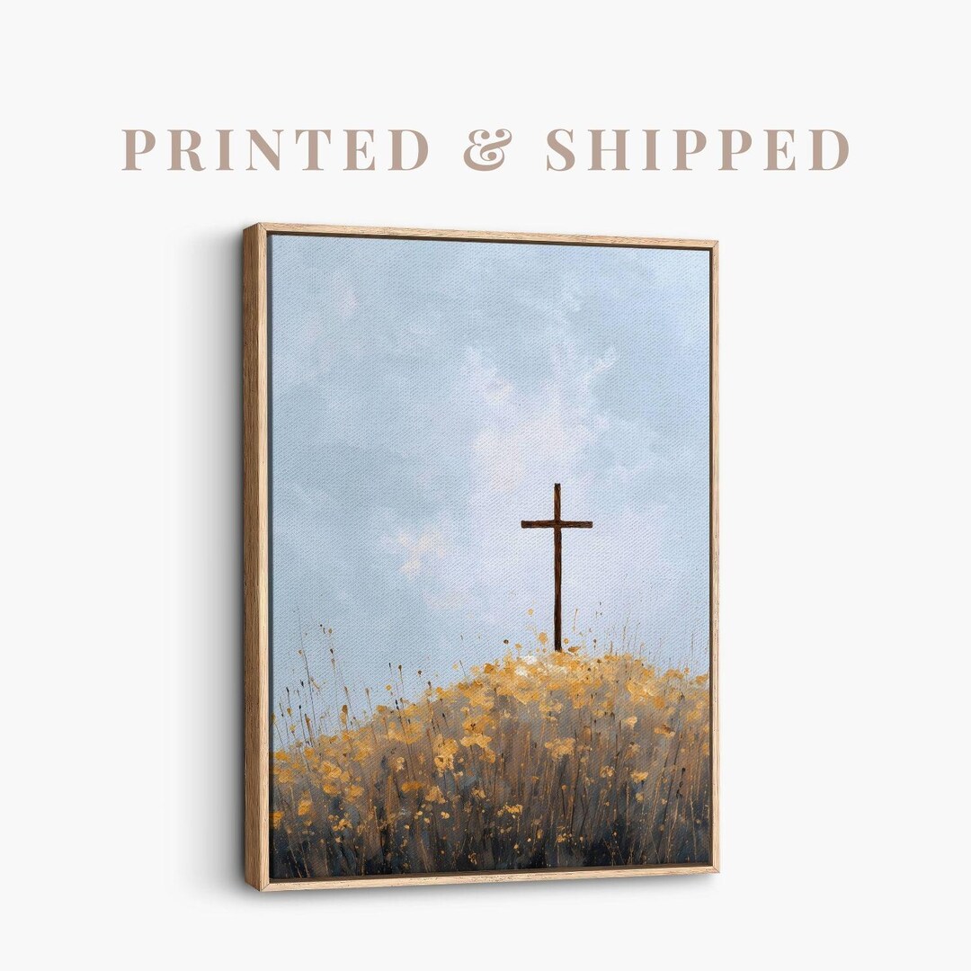 He is Risen Cross Canvas | Modern Christian Wall Art, Catholic Easter ...