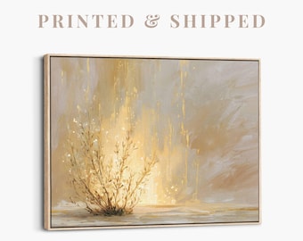 The Burning Bush Artwork | Exodus 3 Biblical Decor, Minimalist Christian Painting, Framed Old Testament Art