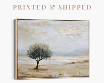Olive Tree of Faith Wall Art | Biblical Landscape, Modern Christian Home Decor, Catholic Painting