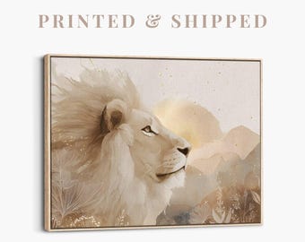Lion Judah Painting | Watercolor Jesus Canvas, Christian Art Gift