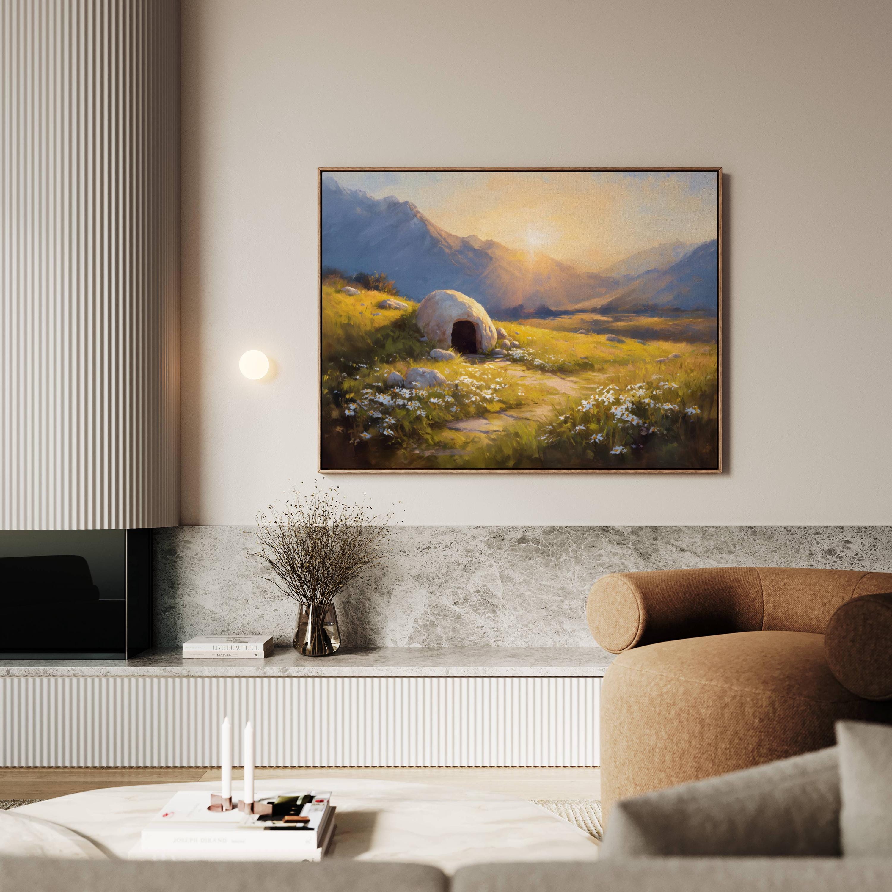 Empty Tomb Artwork | He is Risen Painting, Framed Christian Wall Art ...