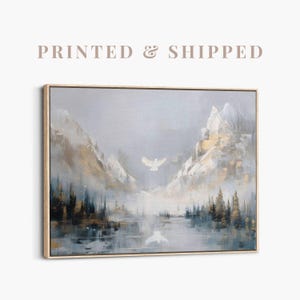 Large Holy Spirit Dove Painting | Modern Christian Wall Art, Framed Christian Gift, Neutral Dove Canvas, Unique Religious Decor