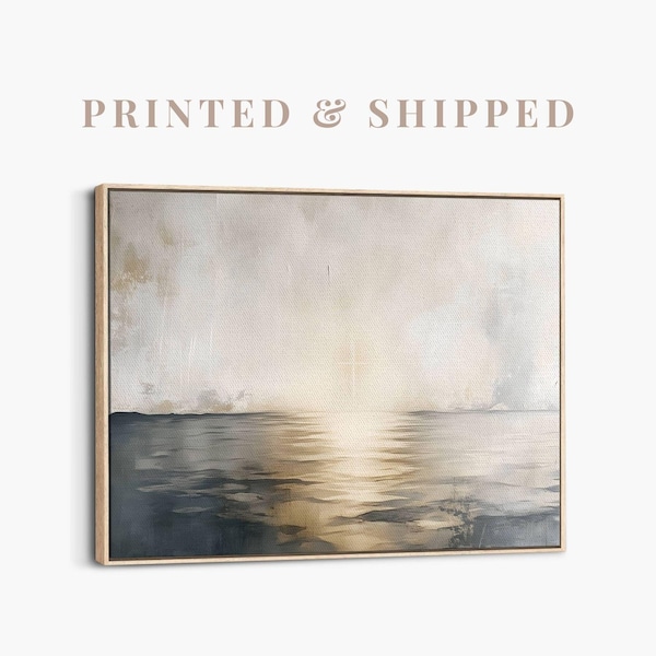 Abstract Cross Painting | Large Modern Jesus Wall Art, Minimalist Scripture Canvas, Catholic Decor