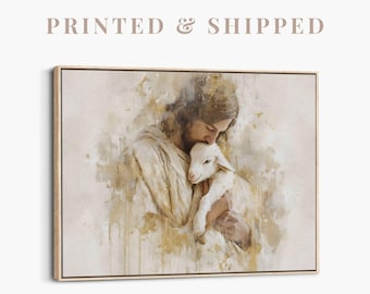 Jesus the Good Shepherd Framed Canvas | Christian Art for Home, Art Wall Display, Religious Gift