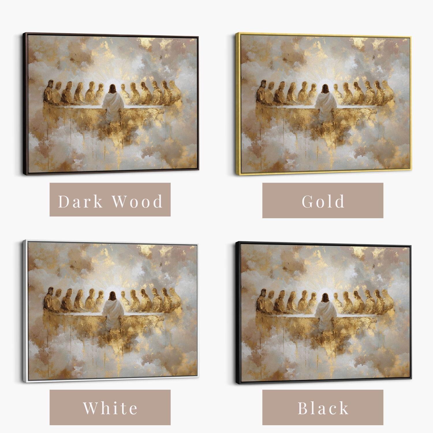 Modern Last Supper Painting | Gold Jesus Wall Art, Christian Home Decor ...