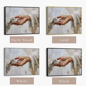 Lost Lamb Painting | Modern Jesus Wall Art, Christian Canvas, He Left The 99 image 4