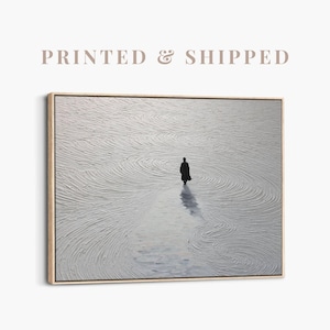 Jesus Walking on Water Canvas | Modern Christian Painting, Biblical Miracle Artwork, Faith Home Decor