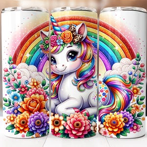 Unicorn Tumbler Wrap, 20oz Skinny Tumbler Digital Download PNG, Unicorn Sublimation Design