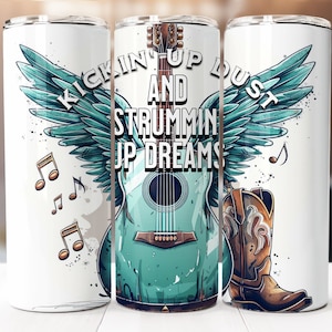 Country-Musik-Sublimationsdesign, 20 Unzen Skinny Tumbler Digitaler Download PNG, Western Cowgirl Tumbler Wrap