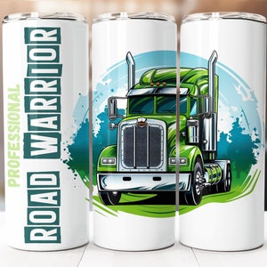 Truck Driver Sublimation Design, 20oz Skinny Tumbler Digital Download PNG, Truck Driver Tumbler Wrap, Seamless