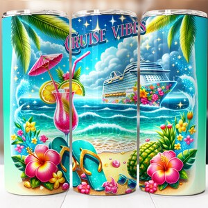 Cruise Tumbler Wrap, 20oz Skinny Tumbler Digital Download PNG, Cruise Sublimation Design, Cruise Vibes PNG