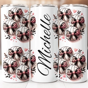 Add a Name Volleyball Tumbler Wrap, 20oz Skinny Tumbler Digital Download PNG, Volleyball Sublimation Design, Add your own text, Seamless