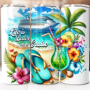 Cruise Tumbler Wrap, 20oz Skinny Tumbler Digital Download PNG, Cruise Sublimation Design