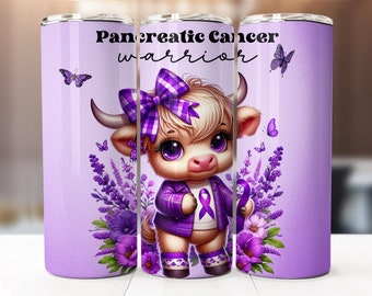 Bauchspeicheldrüsenkrebs Sublimation Design, 20ozSkinny Tumbler digitaler Download PNG, Tumbler Wrap