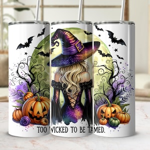 Halloween Witch Tumbler Wrap, 20oz Skinny Tumbler Digital Download Halloween Sublimation Design Witchy Vibes Spooky Season Tumbler Wrap
