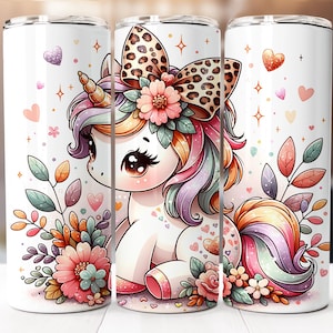 Unicorn Tumbler Wrap, 20oz Skinny Tumbler Digital Download PNG, Unicorn Sublimation Design