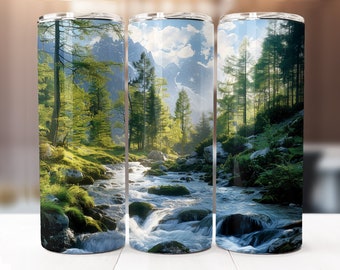 Nature Sublimation Design, 20oz Skinny Tumbler Digital Download PNG, Nature Tumbler wrap