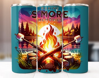Camping sublimatie ontwerp, 20oz skinny tuimelaar digitale download PNG, camping tuimelaar wrap