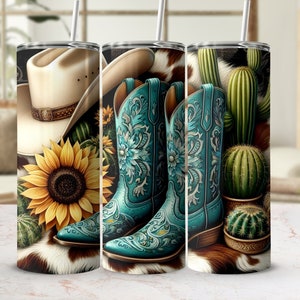 Cowgirl Boots Sublimation Design, 20oz Skinny Tumbler Digital Download PNG 20oz Skinny Tumbler, Country Western Tumbler Wrap