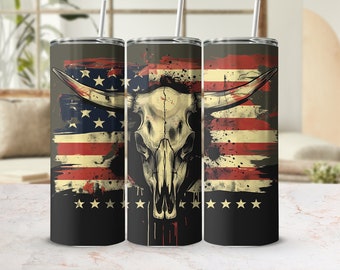 Cow Skull Tumbler Wrap, 20 oz Tumbler Sublimation Designs, Country Tumbler Wrap, Western Tumbler, Cowhide PNG, Country Girl Tumbler
