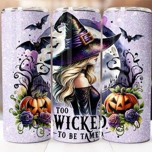 Halloween Witch Tumbler Wrap, 20oz Skinny Tumbler Digital Download Halloween Sublimation Design Witchy Vibes Spooky Season Tumbler Wrap