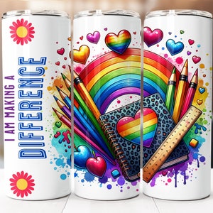 Design a sublimazione per insegnanti, tumbler magro da 20 once Download digitale PNG, involucro per tumbler per insegnanti