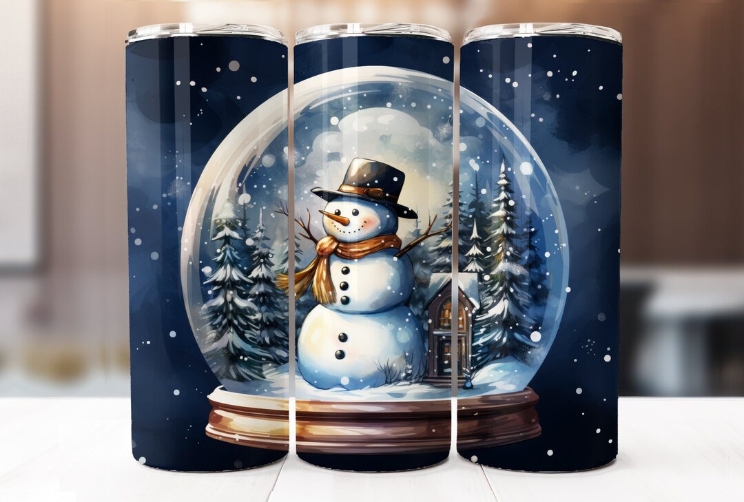 Christmas Snowglobe Sublimation Design 20oz Skinny Tumbler Etsy