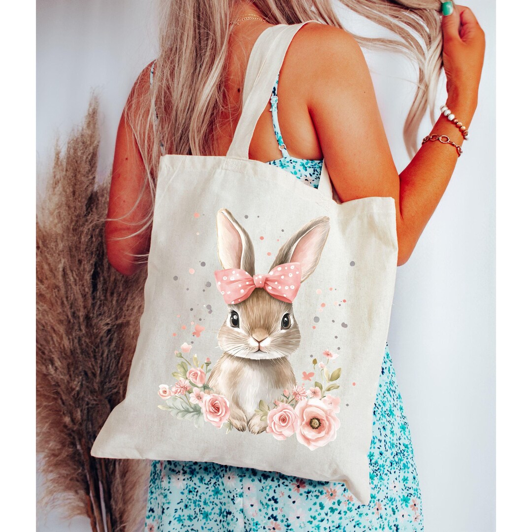 Easter Bunny Sublimation Design PNG, Easter Bunny With Bow Trendy Shirt ...