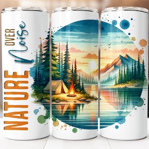 Camping Sublimation Design, 20oz Skinny Tumbler Digital Download PNG, Camping Tumbler Wrap