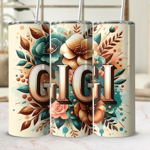 GiGi Sublimation Design, 20oz Skinny Tumbler Digital Download PNG, GiGi Tumbler Wrap
