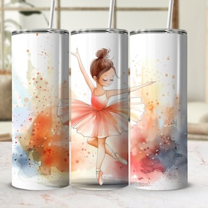 Ballet Sublimation Design, 20oz Skinny Tumbler Digital Download PNG, Ballerina Tumbler Wrap, Dance PNG