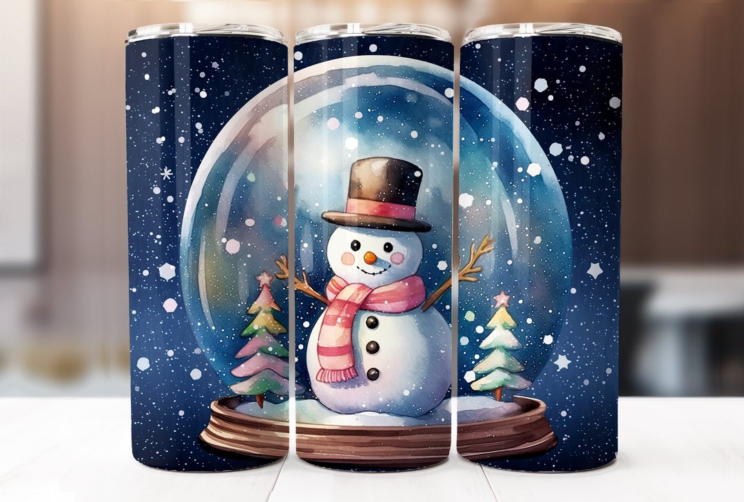 Christmas Snowglobe Sublimation Design 20oz Skinny Tumbler Etsy