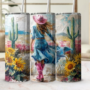Cowgirl Sublimationsdesign, 20 Unzen Skinny Tumbler Digitaler Download PNG, Western Cowgirl Tumbler Wrap