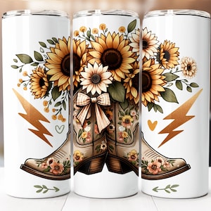 Western Sublimationsdesign, 20 Unzen Skinny Tumbler Digitaler Download PNG, Cowgirl Tumbler Wrap