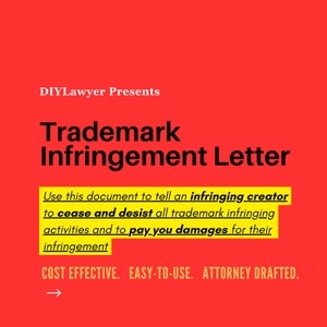 Carta de infracción de marca registrada redactada por un abogado / Formulario legal para demandar por violación de marca registrada / Demandar por copia ilegal / Fácil de usar y legal