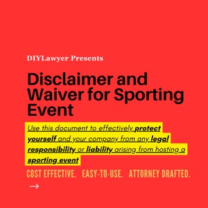 Attorney Drafted Sports and Fitness Liability Waiver Template | Event and Class Disclaimer Form | Legal Form to Protect Business
