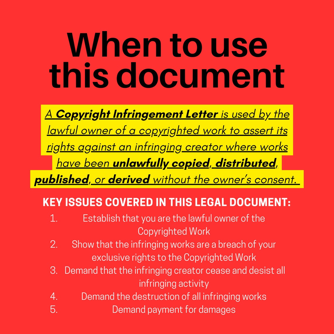 DMCA Takedown Letter Template | Copyright Violation Notice | Attorney ...