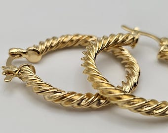 Gold Filled Croissant Hoop Earrings, Minimalist Vintage Style