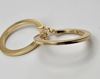 18k Gold-Filled Square Hoop Earrings, Contemporary Style