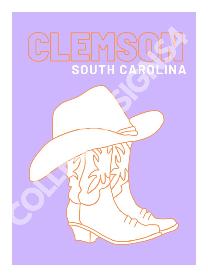 Clemson Wall Art Etsy
