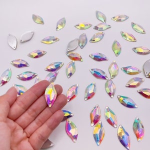 15X30 mm Large S shape Acrylic Flat-back with two holes, sewing, glue on, Fast Shipping from USA, great for DIY project, mermaid shape